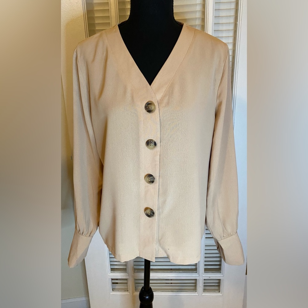 V-neck Button down Blouse